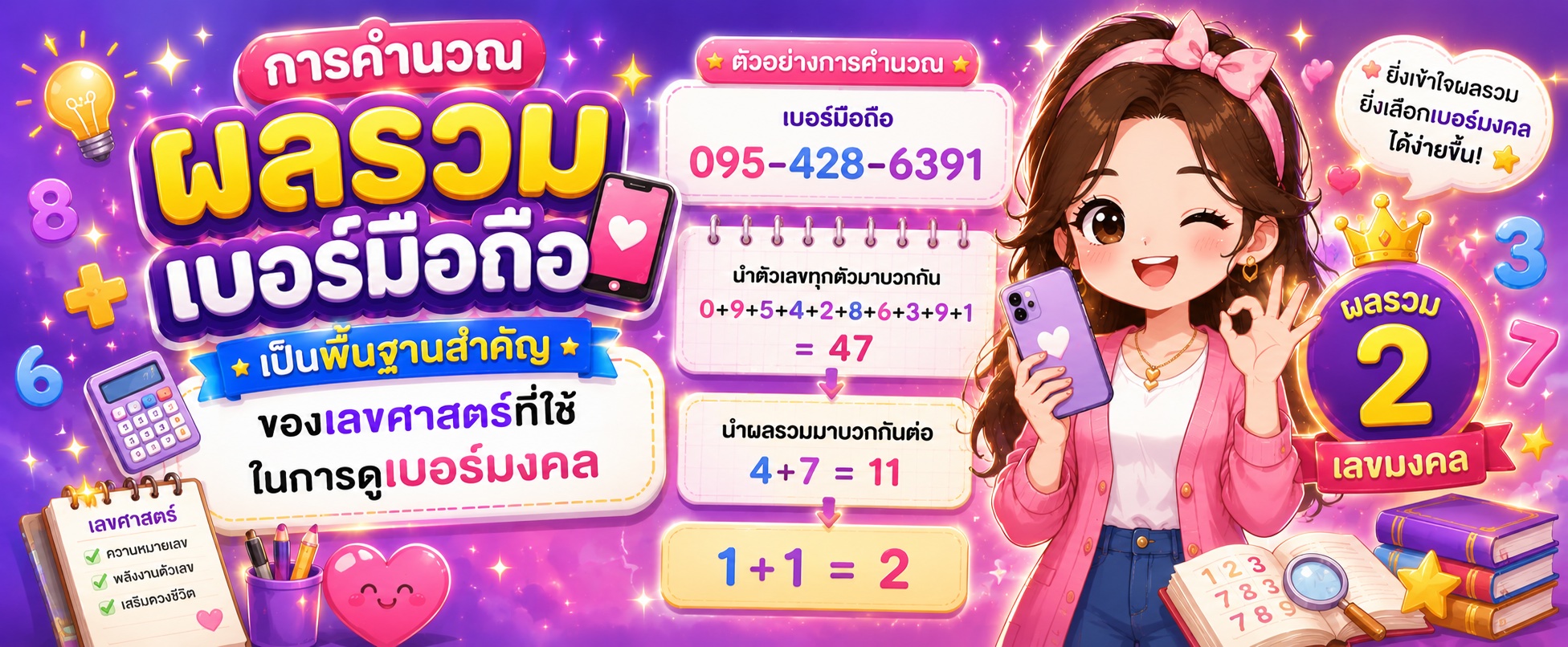 ผลรวมเบอร์มือถือคืออะไร? วิธีคำนวณและความหมายตามหลักเลขศาสตร์